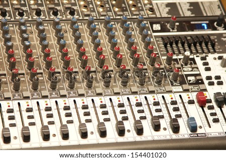 Music control panel device closeup