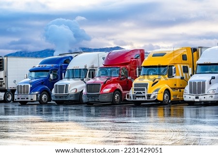 Similar – Image, Stock Photo Tractor with trailer standing in front of a white wall