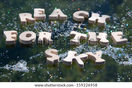 wooden letters spelling out \