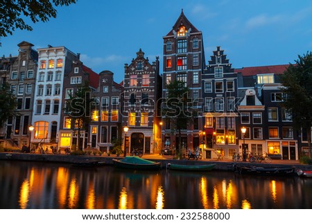 Amsterdam, Netherlands - August 5, 2014: Canals of Amsterdam. Favorite place for walking and leisure travelers.