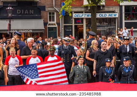 Amsterdam, Netherlands - August 2, 2014: annual event for the protection of human rights and civil equality - Gay Pride.