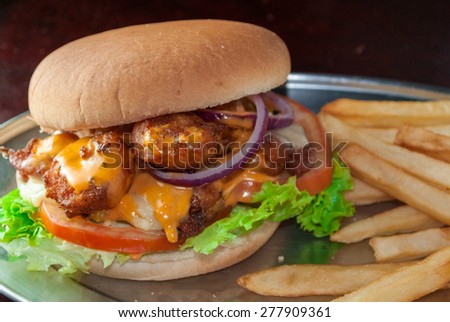 Chicken bites burger