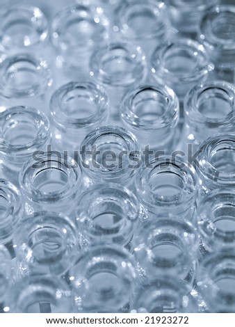 Chemistry glass vials macro