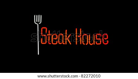 Steak house neon sign