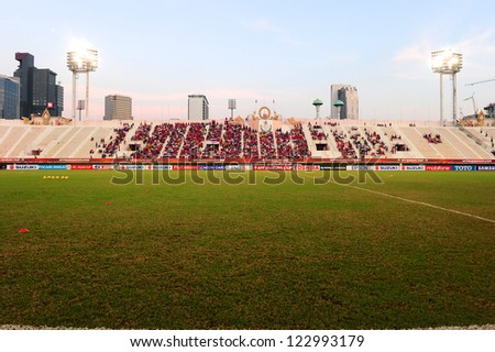 BANGKOK THAILAND-DECEMBER 13:Unidentified view of  Supachalasai stadium during the AFF Suzuki Cup between  Malaysia and Thailand at Supachalasai stadium on Dec13, 2012 in,Thailand.