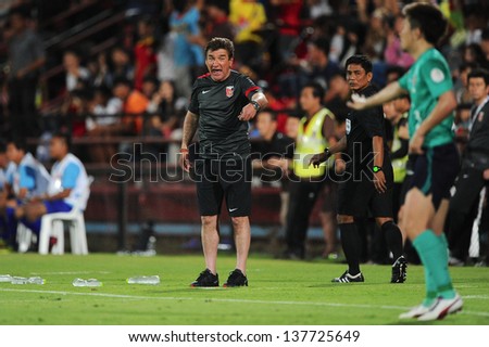 NONTHABURI,THAILAND-MAY01:Head Coach Mihailo Petrovic of Urawa Red Diamonds in action during theAFC Champions League between Muangthong Utd.and Urawa Red Diamonds on May1,2013 in,Thailand.