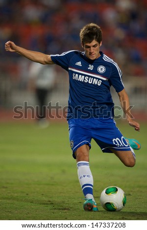 BANGKOK,THAILAND-JULY17: Lucas Piazon of Chelsea in action during the international friendly match Chelsea FC and Singha Thailand All-Star XI at the Rajamangala Stadium on July17, 2013 in Thailand.