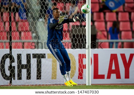 BANGKOK,THAILAND-JULY17:Jamal Blackman of Chelsea in action during the international friendly match Chelsea FC and Singha Thailand All-Star XI at the Rajamangala Stadium on July17, 2013 in Thailand.