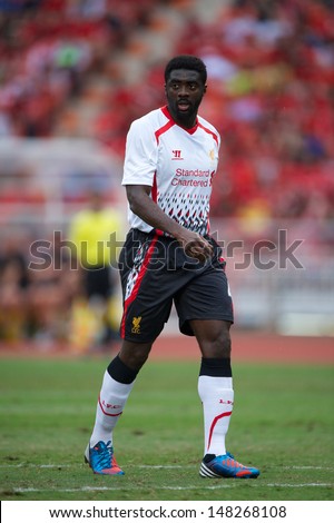 BANGKOK,THAILAND-JULY 28:	Kolo Toure of Liverpool in action during the international friendly match Thailand and Liverpool at the Rajamangala Stadium on July 28,2013 in,Thailand.