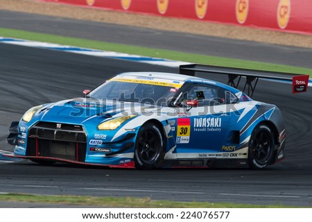 BURIRAM THAILAND-OCTOBER 5:Masami Kageyama of apr Team drives during the Autobacs Super GT Round7 Burirum United Super GT Race at Chang International Circuit,on Oct 05,2014 in,Thailand