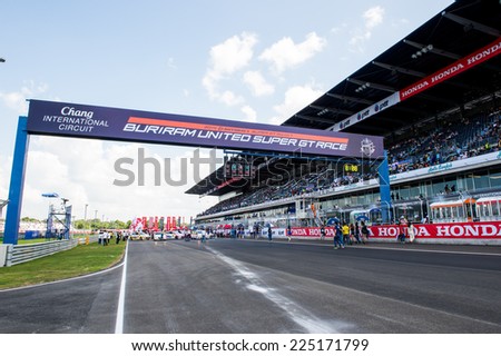 BURIRAM THAILAND-OCTOBER 5:View of Chang International Circuit the Autobacs Super GT Round7 Burirum United Super GT Race at Chang International Circuit,on Oct 05,2014 in,Thailand