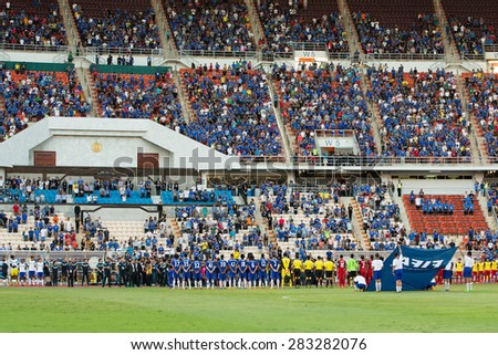 BANGKOK THAILAND MAY30:Players of Chelsea and Thailand All-Stars poses during theSingha Chelsea fc.Celebration match Thailand All-Stars and Chelsea FC at Rajamangala Stadium on May30,2015 in Thailand.