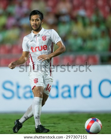 BANGKOK THAILAND JULY 14:Pakorn Parmpak of Thai All Stars in action during the international friendly match Thai All Stars and Liverpool FC at Rajamangala Stadium on July14,2015 in,Thailand.