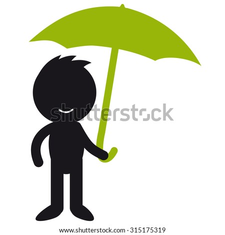 Infographic people - with umbrella
