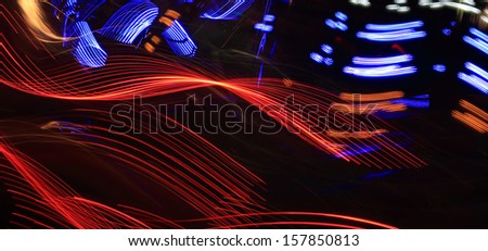 Similar – Image, Stock Photo light paintings Night life