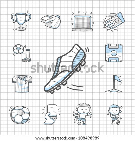 Spotless series | Hand drawn Soccer icon set