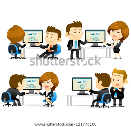 Elegant People Series -Businesspeople at computer