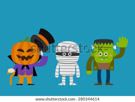 Vector illustration - halloween costume characters