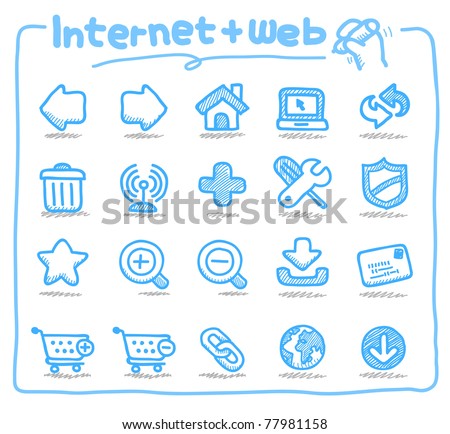 Pure series | Hand drawn internet and web icons