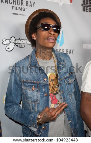 LOS ANGELES, CA - JUNE 11: Wiz Khalifa arrives to the Max & Devin go to High School premiere at the Fonda Theatre on June 11, 2012 in Los Angeles, CA.