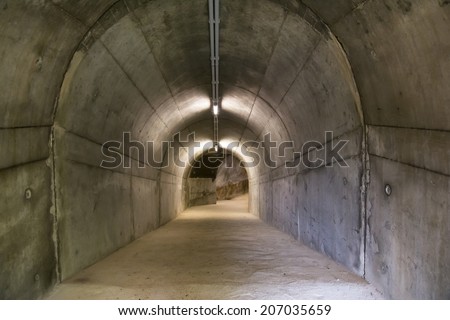 MAUTHAUSEN,AUSTRIA-MAY 10,2014:Gusen tunnel are a serie of secret tunnels near the concentration camp of mauthausen used by nazist to do build to the prisoners of Mauthausen their warplanes undetected