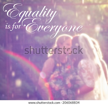 two women getting married in the rain (super soft image)