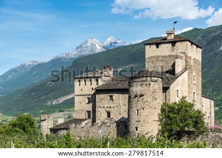 medieval castle sarriod de la tour in italy near aosta