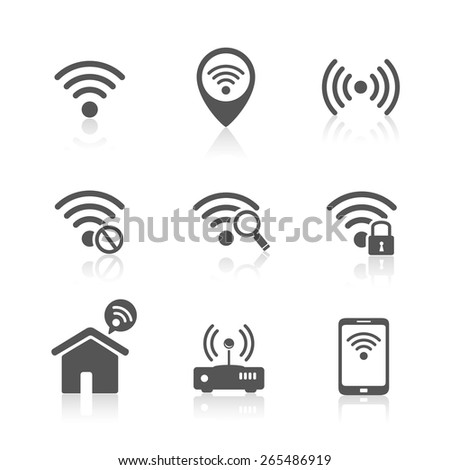 Wireless local network internet access point icons