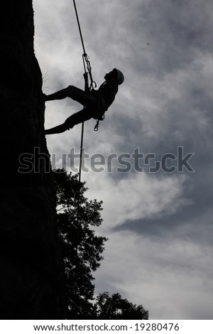Rock climbing silhouette