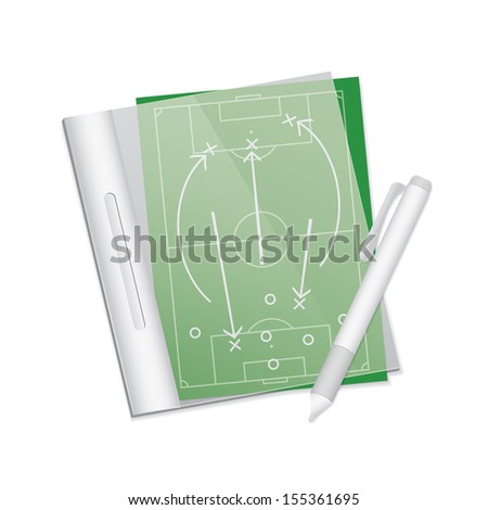 Soccer tactic table in note. Vector illustration