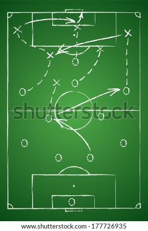 Soccer tactic table. Vector illustration