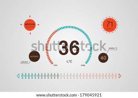 Flat Control Knob Used For Regulating. Infographics Vector Illustration