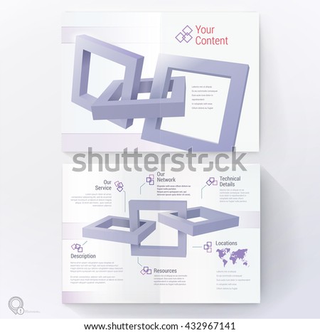 A4 or A3 Double Pages Layout Template Vector Design for Your Description