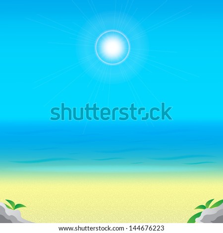 Summer background. Sea and beach. EPS10 vector