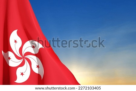 Hong Kong flag against the sunset. EPS10 vector
