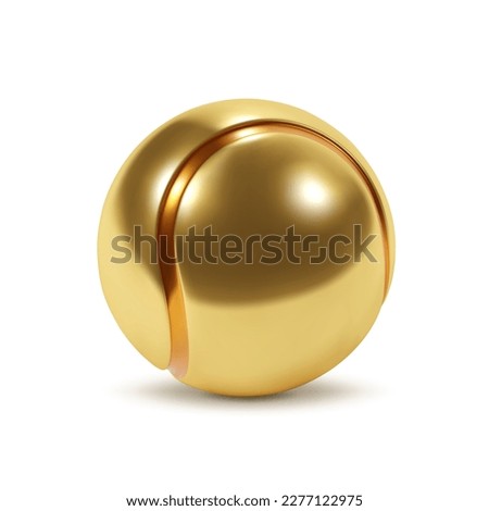 Gold tennis ball isolated on white background. EPS10 vector
