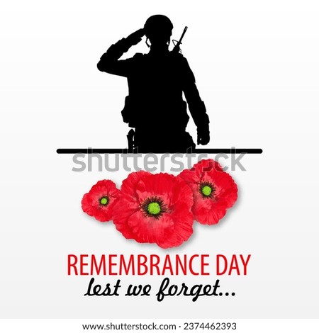 The remembrance poppy. Poppy Day background. Remembrance Day - Lest We Forget Foto stock © 