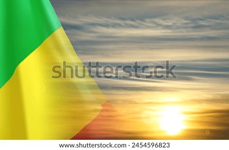 Flag of Mali against the sunset. EPS10 vector