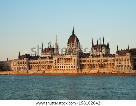 Budapest, the Hungarian Parliament building at sunset