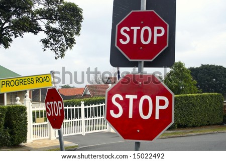 many stop signs to confuse drivers