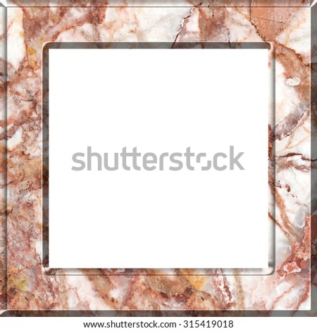 Marble picture frame,isolated on white background, with clipping path