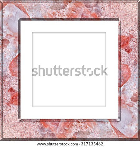Marble picture frame,isolated on white background, with clipping path