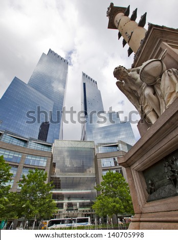 NEW YORK CITY - Aug 30: Columbus Circle is a major landmark and attraction in New York on August 30, 2012 in Manhattan, New York City.