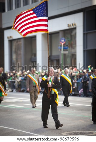NEW YORK, NY, USA - MAR 17: Honorable participant at the St. Patrick\'s Day Parade on March 17, 2012 in New York City, United States.