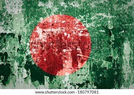 Bangladesh flag on grunge wall