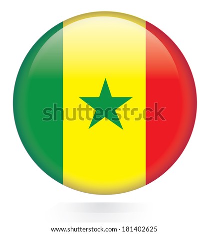 Senegal flag button