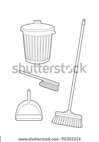 Trash And Brush Drawing Stock Vector Illustration 90302314 : Shutterstock