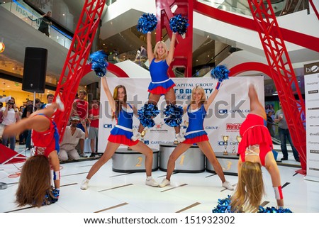 MOSCOW - AUGUST 09: Cheerleaders perform on the event \