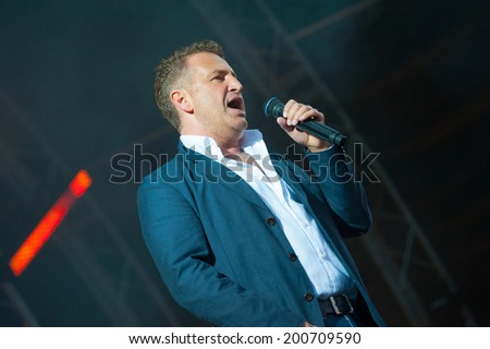 MOSCOW - JUNE 14: Russian celebrity singer Leonid Agutin performs at XI International Jazz Festival \