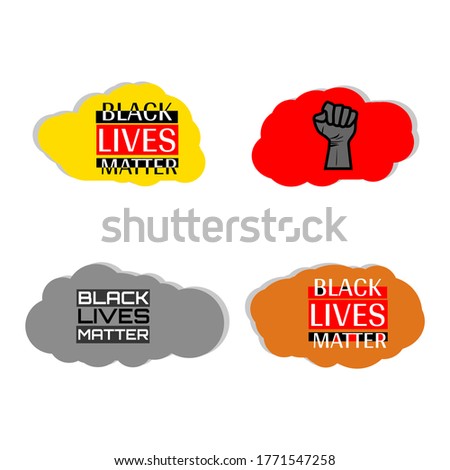 Black Lives Matter. Protest Banner about Human Right of Black People in US. Vector illustration